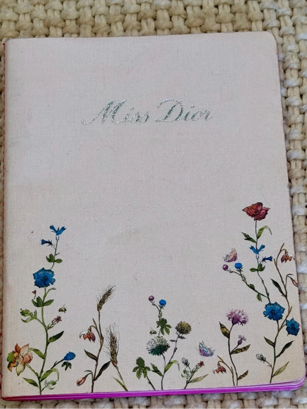 Dior Pink Floral Journal with Silver Logo